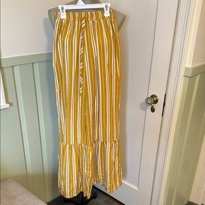 Striped Mustard Yellow Bell Pants